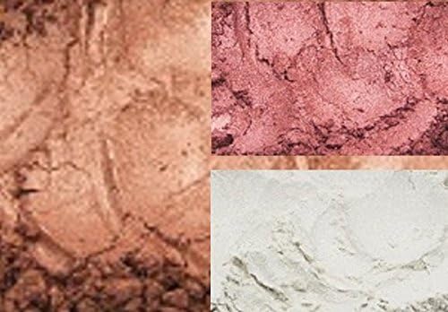 Half Ounce Each 3 Colored Micas Copperish Red Golden Colored Copper and Silverish White Powder 28g x3 Resealable Cosmetic Bags of Pigment