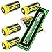 Bundle 4 Pack Nitecore NL166 RCR123A 3.7V 650mA 2.4Wh 650mAh Protected Li-ion 16340 Rechargeable Batteries with EdisonBright USB powered LED reading light