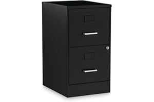 Alera Soho Vertical File Cabinet, 2 Drawers: File/File, Letter, Black, 14" X 18" X 24.1"