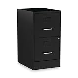 Alera Soho Vertical File Cabinet, 2 Drawers: File/File, Letter, Black, 14" X 18" X 24.1"