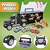 Vanplay-Dinosaur-Truck-Toy-Car-Transporter-Carrier-Set-include-Dinosaur-Figures-Egg-Mini-Racing-Car-with-Play-Mat-Road-Signs-for-Children-37PCS Vanplay Dinosaur Toys Transporter Truck Toy Include Mini Dinosaur Figures Cars with Play Mat Birthday Easter Gift for…
