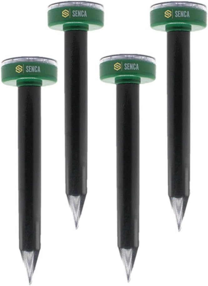 SENCA Upgraded Version Solar Powered Sonic Mole Repellent Rodent Repellent Pest Deterrent, Chaser Mole, Gopher, Vole, Snake Repellent for Outdoor Lawn Garden Yards Pest Control (4)