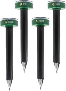 SENCA Upgraded Version Solar Powered Sonic Mole Repellent Rodent Repellent Pest Deterrent, Chaser Mole, Gopher, Vole, Snake Repellent for Outdoor Lawn Garden Yards Pest Control (4)