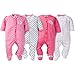 Gerber Baby Girls' 4 Pack Sleep N' Play Footie, Elephant/Birdie, 3-6 Months