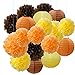 Furuix Fall Party Decorations, Autumn Decorations, Thanksgiving Party Package, Orange Party Kit,Tissue Pom Pom Paper Lanterns Thanksgiving Party Decorations/Birthday Party Decorations
