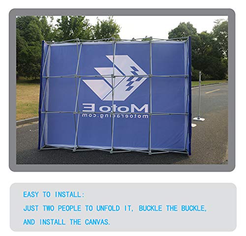 EVIEUN Aluminum Portable Straight Pop Up Trade Show Display Stand Backdrop Booth Frame Wedding Decoration Wall Holiday Promotion Wall 8X8Ft - Thumbnail 3