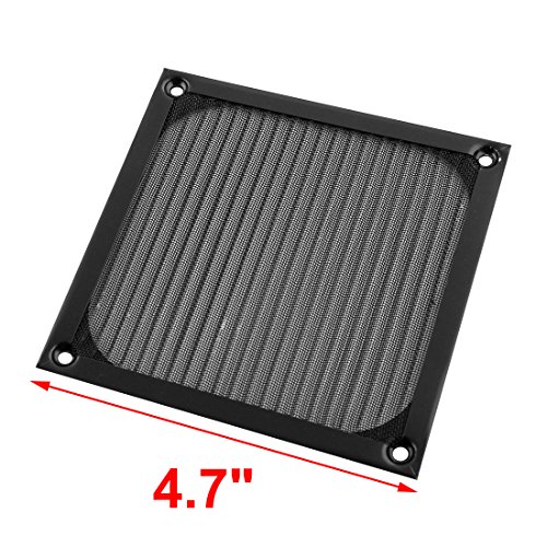 uxcell Aluminum PC Cooler Fan Dustproof Meshy Filter 12cm x 12cm Black