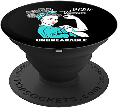 PCOS Warrior Unbreakable - PCOS Awareness PopSockets PopGrip: Swappable Grip for Phones & Tablets