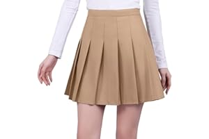 YEWSEA Pleated Mini Skirt High Waisted Tennis Skirts Skorts for Women Girls School Uniform Dress Cheer Skirt with Shorts,2T-4XL
