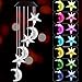 VICOODA Wind Chimes Outdoor, Solar Wind Chimes Color-Changing Moon Star Waterproof Unique Decoration Chimes Mobile Solar Light Mom Birthday Gift for Home Balcony Festival Garden Yard(Moon & Stars)
