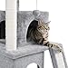 PAWZ Road 34 Inches Cat Tree Multilevel Cat Tower with Double Condos, Spacious Perch, Fully Wrapped Scratching Sisal Post and Replaceable Dangling Balls Gray
