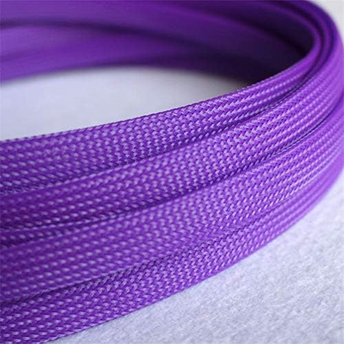 1 Meters Purple 10mm Braided PET Expandable Sleeving High Density Sheathing Plaited Cable Sleeves DIY