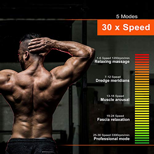 QUIGO Percussion Massage Gun Deep Tissue, Handheld Body Cordless Electric Massager, Back Neck Muscle Pain Relief, 10 Heads Pack, Super Quiet Brushless Motor(Carbon Fiber)