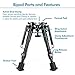Tactical Rifle Bipod with Handy Spring Return Ohuhu 6-9 Inches Adjustable Height for Hunting Shooting, Black