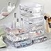 InterDesign Rain Cosmetic Organizer for Vanity Cabinet to Hold Makeup, Beauty Products - 3 Drawers, Clear