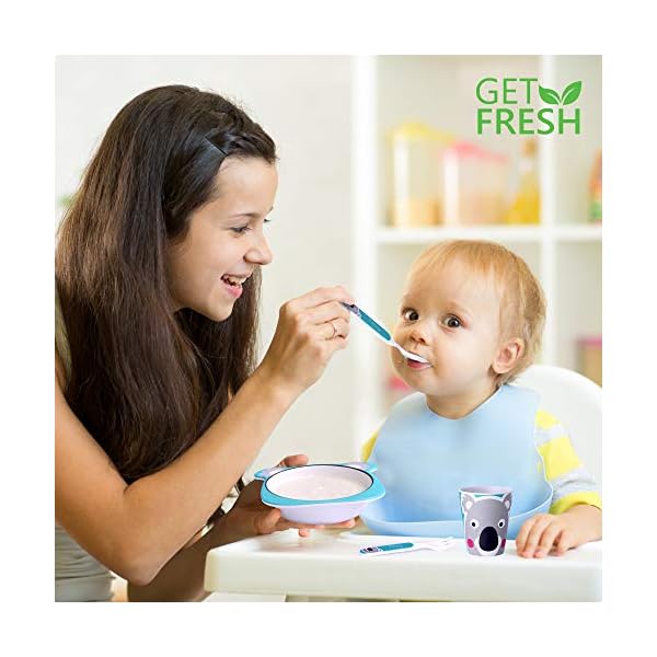 GET-FRESH-Kids-Bamboo-Dinner-Set--5-Piece-Bamboo-Childrens-Dinner-Set-with-Bamboo-Kids-Plate-Bowl-Cup-Spoon-and-Fork--Cute-Koala-Bamboo-Kids-Dinnerware-Set-with-5-Bamboo-Fibre-Baby-Tableware-Dishes GET FRESH Kids Bamboo Dinner Set – 5 Piece Bamboo Childrens Dinner Set with Bamboo Kids Plate Bowl Cup Spoon and Fork – Cute Koala Bamboo Kids Dinnerware Set with 5 Bamboo Fibre Baby Tableware Dishes
