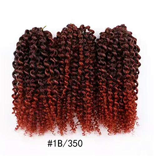 FidgetGear 3pcs/pack 8 Inch Mali Bob Braid Hair Synthetic Afro Marlybob Curly Crochet Braid 1B/350 1Set (3pcs)