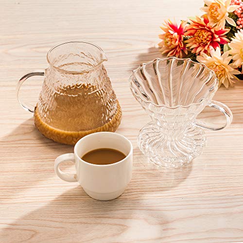 Best Pour Over Coffee Maker, 27oz Borosilicate Glass Carafe Hand Manual Coffee Dripper, Handled