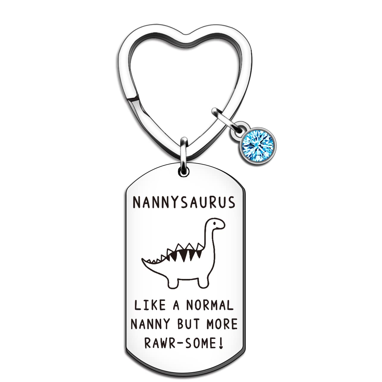 QMVMV Funny Nannysaurus Gifts Nanny Keyring from Granddaughter Grandson Birthday Christmas Thanksgiving Mother's Day Gifts for Nanny