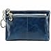 ON-SALE Itslife Triple Zipper Leather Mini Coin Purse Card Holder with Key Chain (Blue)