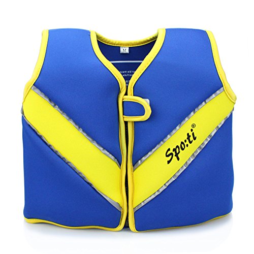 Genwiss Toddler Boy Swim Training Vest Kids Swim Float Jacket for Age 5-7 Years Infant 38-55 lbs, Size Large, Blue