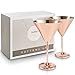 VonShef Large Copper Martini Cocktail Glasses Set, Stainless Steel, Set of 2