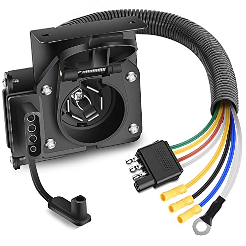 Nilight Dual Output 4 Way Flat Vehicle Side To 7 Way RV Blade Wiring