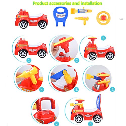 Riding in Toy Children's Car Push Children's Bicycle Baby Walking Scooter Backrest Excavator Toddler Aid Balance - Thumbnail 4