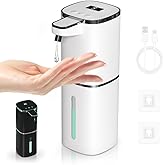 Automatic Liquid Soap Dispenser, 9 Adjustable Levels, 380ml/12.8oz, Auto Touchless Hand Soap or Dish Soap Dispenser,USB Rechargeable Dispenser,Wall Mount or Tabletop Use for Bathroom Kitchen