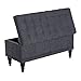 HOMCOM Storage Ottoman, Linen Fabric Button Tufted Storage Bench with Soft Close Lid for Living Room, Entryway or Bedroom, Dark Heather Grey