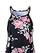 Women Floral Tank Tops Casual Flowy Basic Halter Neck Tunic Tops Summer Cami Loose Beach Outfits Sleeveless Shirt Black XL