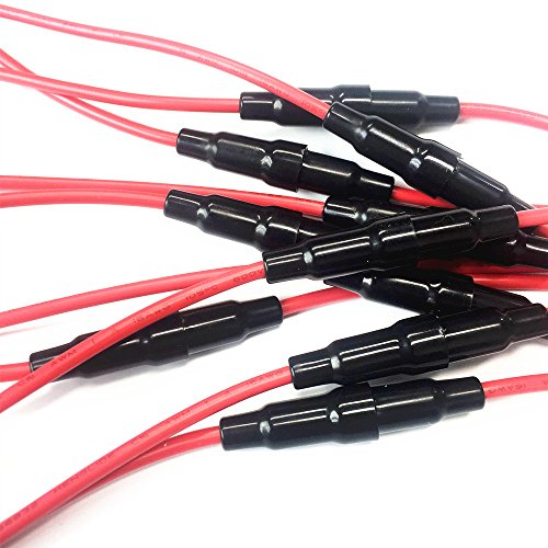 Qiorange 5x20mm AGC Fuse Holder Inline Screw Type with 16 AWG wire +100Pcs 5x20mm Fast-blow Glass Fuses Quick Blow Car Glass Tube Fuses Assorted Kit Amp (5x 20mm Fuse+Holder) - Thumbnail 4