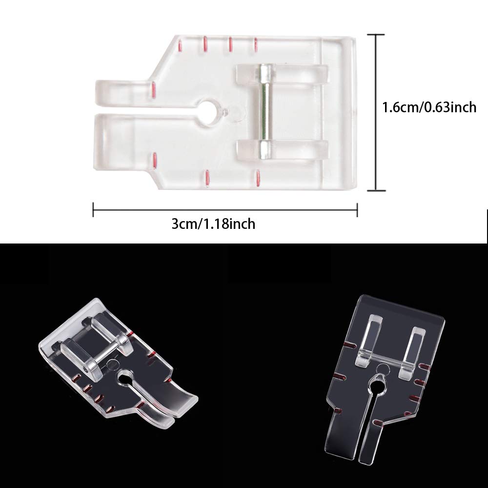 1/4 inch Presser Foot Quilting Patchwork Foot with Edge Guide, 1/4 Inch Clear View Quilting Presser Foot, Fit for Singer Brother Babylock Janome Simplicity Low Shank Sewing Machine（2 pcs）