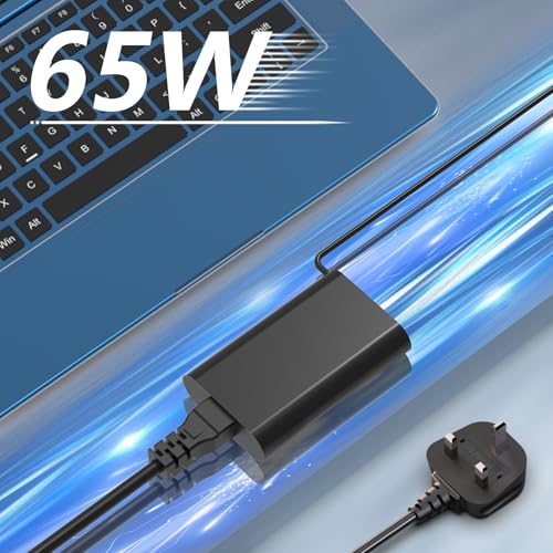 USB C 65W Laptop Charger Compatible with DELL Latitude 5430 7430 5420 5520 5410 5530 5330 7320 7420 2-in-1, DELL XPS 13 15 9350 9360 9365 9370, Chromebook 3100 3380 Type C Computer Power Adapter Cord