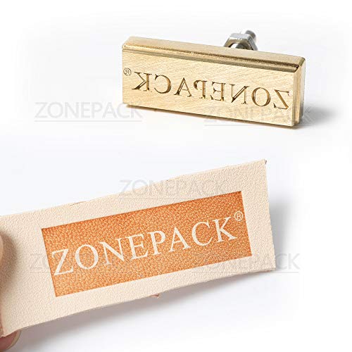 ZONEPACK Custom Logo Hot Foil Stamping Brass Mold Branding Iron Wood Burning Stamp Heating for Leather Wood Paper (Small Than 2''x2'' with 0.19'' Hole on Back)