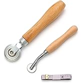 Box Resizer Tool Kit, 0.5mm Solid & Dashed Line Scoring Wheel with Wood Handle & Soft Tape Measure for Cardboard, Paper Craft