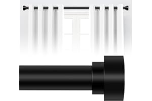 HEI! DEAR Black Curtain Rods for Windows 28 to 48 Inch(2.3-4ft),1 Inch Adjustable Curtain Rod,Heavy Duty Curtain Rods,Thicken Sturdy Drapery Rods,Single Telescoping Window Curtain Rod 18-45",Black