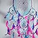 Dream Catcher ~ Handmade Traditional Aqua Blue, Pink & Purple 8.5