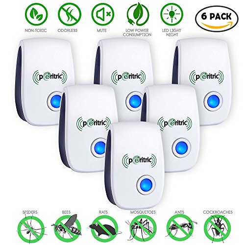 PERITRIC Ultrasonic Pest Repeller for Insects, Mosquitoes, Mice, Spiders, Ant, Rats, Roaches, Bugs/Non-toxic, Extremely Safe for Human, Pets/Plug in Easy to Use/Best Indoor Pest Control Device