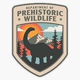 Department of Prehistoric Wildlife Badge Sticker Decal Size 5"