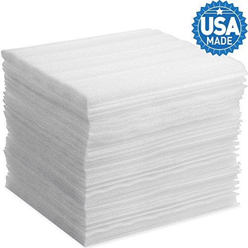 Foam Wraps, DAT 18" x 18" Foam Wrap Sheets Cushioning for Moving Storage Packing and Shipping Supplies, 50-Pack (18" x 18", White)