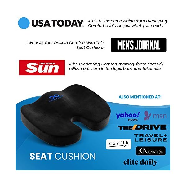 Everlasting Comfort Seat Cushion Pillow for Office Chair Sit Longer
