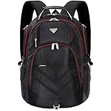 Laptop Backpack 18.4 Inch,SOCKO Nylon Water-Resistant Durable Travel Bag Hiking Knapsack Rucksack Backpack School College Student Shoulder Back Pack For 18-18.4 Inches Laptop Notebook Computer,Black