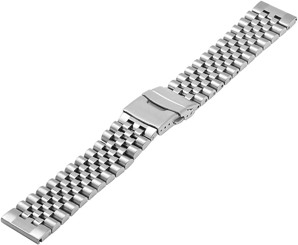 Kai Tian Compatible for Samsung Galaxy Watch 46mm Gear S3 Frontier Gear S3 Classic Quick Release 22mm Watch Straps Tapered Strap for Men Women Silver - Image 5