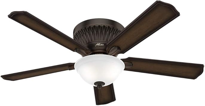 Hunter Indoor Low Profile Ceiling Fan With Light And Remote