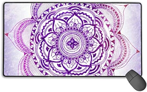 Large Mouse Pad XL,Purple Mandala Design Extended Gaming Mouse Pad Mat Desk Pad Non-Slip Rubber Mousepad with Stitched Edges 40x75 cm