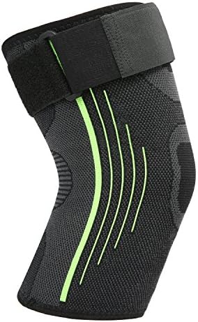 Knee Compression Sleeve Support, Single GLAREE Knee Brace For CrossFit &amp; Injury Recovery and Prevention Fit Men and Women L size
