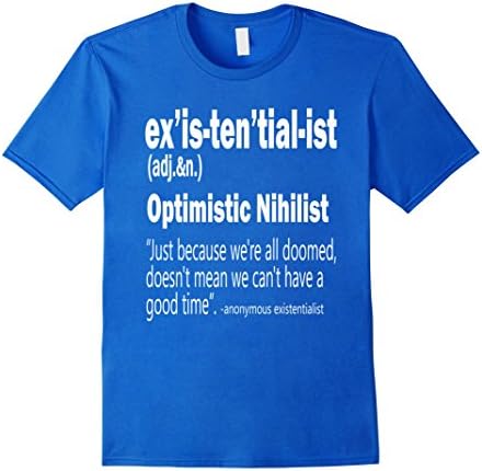Men's Optimistic Nihilist T-Shirt Large Royal Blue