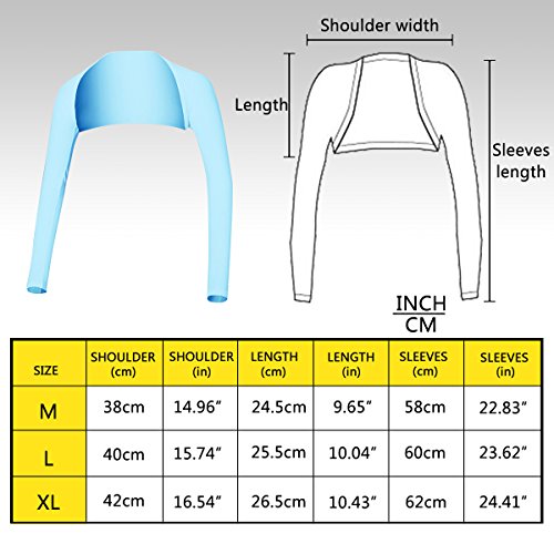 MING & HUA Women Golf Cooling Shawl - Premium Lycra, Breathable Ladies Arm Sleeve Shrug- MH（XL,Blue） - Thumbnail 4