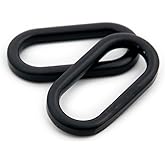 Rectangle Rings Buckle, 10 PCS Metal Rectangular Buckle Loop for Bag Belt Strap (Black,1")